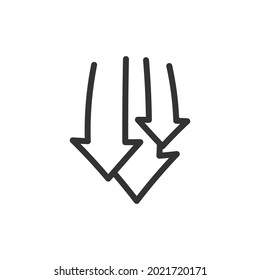 Decrease line icon. Web symbol for web and apps. Sign design in outline style. Decrease stroke object.