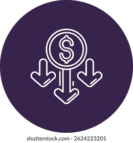Decrease Line vector Icon Design