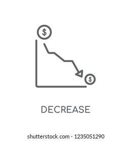 Decrease linear icon. Modern outline Decrease logo concept on white background from e-commerce and payment collection. Suitable for use on web apps, mobile apps and print media.