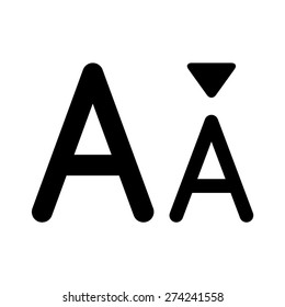 Decrease or reduce font / typeface size line art vector icon for apps and websites