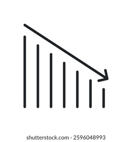 Decrease thin line icons. Perfect pixel on transparent background