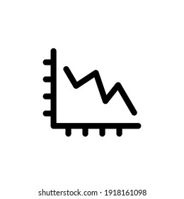 Decrease trendy vector line icon. Reduction pictogram. Decrease graph.