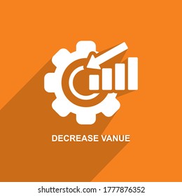 decrease value icon, Business icon vector