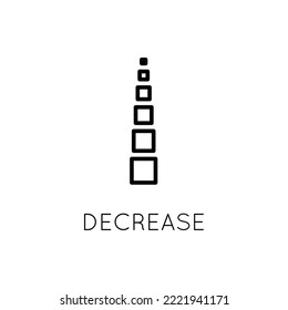 Decrease Vector Icon. Vector sign in simple style isolated on white background.