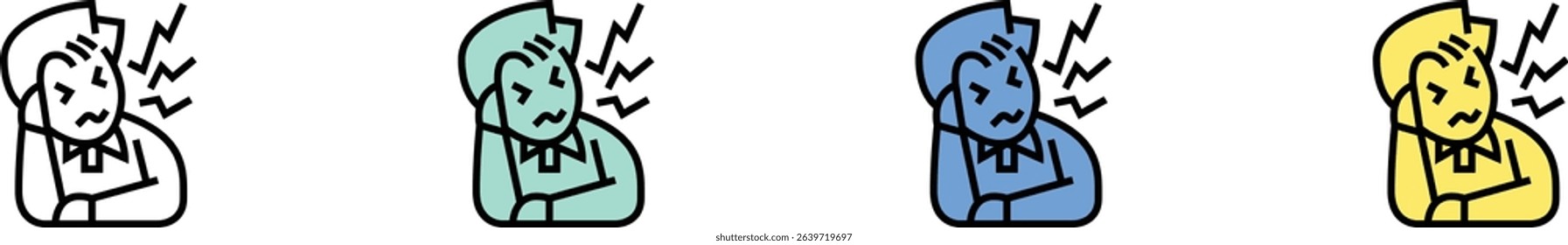 decreased concentration icon. Outline, Green, Blue and Yellow Style Design Isolated On White Background