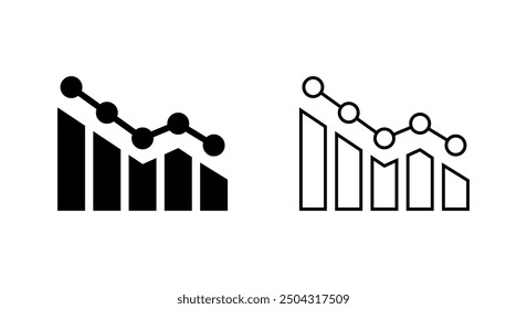 Decreasing bar chart icon in generic style. Market crash sign symbol