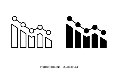 Decreasing bar chart icon in generic design. Market crash sign symbol