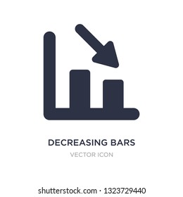 decreasing bars chart icon on white background. Simple element illustration from UI concept. decreasing bars chart sign icon symbol design.