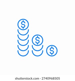 decreasing funds icon sign vector