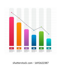 Decreasing Graph Bar Chart Economic Pressure Financial Problem Statistical Infographic