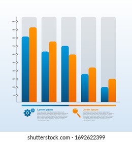 Decreasing Graph Bar Chart Economic Pressure Financial Problem Statistical Infographic