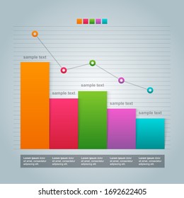 Decreasing Graph Bar Chart Economic Pressure Financial Problem Statistical Infographic