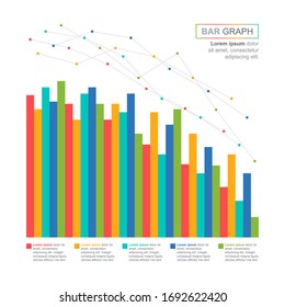 Abnehmende Graph-Balkendiagramm des wirtschaftlichen Drucks Finanzproblem Statistische Infografik