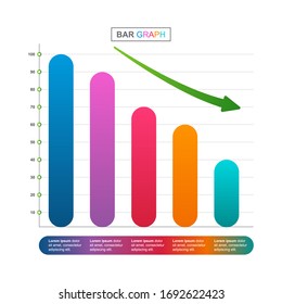 Decreasing Graph Bar Chart Economic Pressure Financial Problem Statistical Infographic