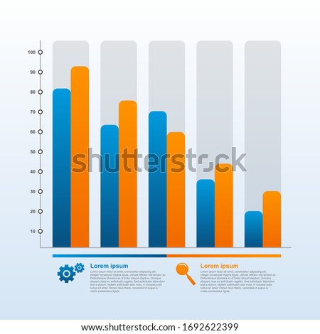 Decreasing Graph Bar Chart Economic Pressure Financial Problem Statistical Infographic