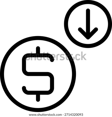 decreasing line icon illustration vector