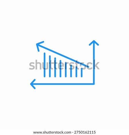 decreasing trend icon sign vector