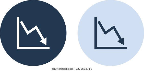 Icono de infografía de tendencia decreciente, archivo EPS