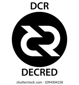 Decred Coin cryptocurrency blockchain icon. Virtual electronic, internet money or cryptocoin symbol, logo