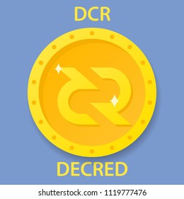 Decred Coin cryptocurrency blockchain icon. Virtual electronic, internet money or cryptocoin symbol, logo