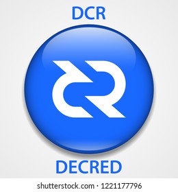 Decred Coin cryptocurrency blockchain icon. Virtual electronic, internet money or cryptocoin symbol, logo