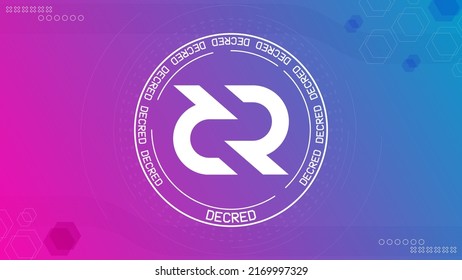 Decred DCR cryptocurrency vector illustration banner. For background, poster, cover, print design template. Blockchain currency sign illustration.
