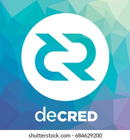 Decred (DCR) decentralized blockchain. Decred crypto currency coin vector logo.