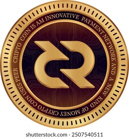 Ilustraciones de criptomonedas decred-dcr sobre fondo abstracto. Ilustraciones 3D.