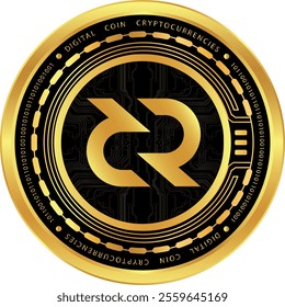 decred-dcr cryptocurrency illustrations on abstract background. 3d illustrations.