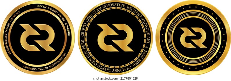 Decred-dcr virtual currency images. vector illustrations.