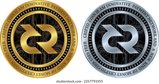 Decred-dcr virtual currency images. vector illustrations.