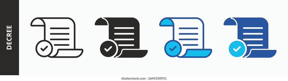 Conceito de ilustração de ícone de decreto com estilo misto