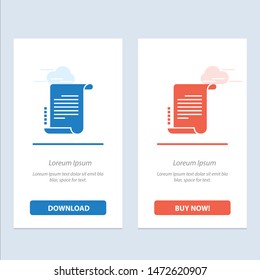 Decree, Novel, Scenario, Screenplay  Blue and Red Download and Buy Now web Widget Card Template