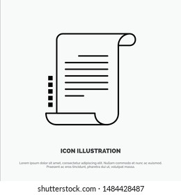 Decree, Novel, Scenario, Screenplay Line Icon Vector. Vector Icon Template background