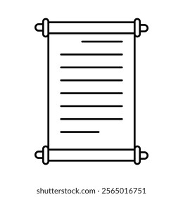 Decree, paper, parchment, scroll icon vector flat black linear illustration for web and app..eps