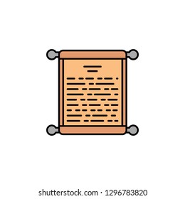 decree, paper, parchment, scroll, pen icon. Element of history color icon for mobile concept and web apps. Color decree, paper, parchment, scroll, pen icon can be used for web