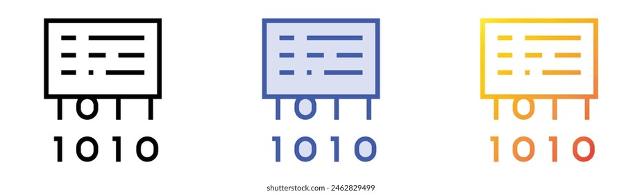 decrypt icon. Linear, Blue Fill and Gradient Style Design Isolated On White Background