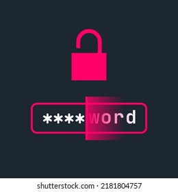 Decrypted Leaked Password Icon Vector Hacked Privacy Illustration