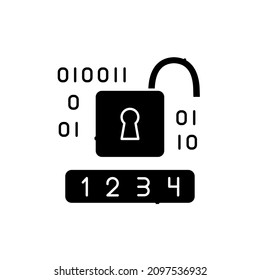 Icono de línea de color de descifrado. Elemento vector aislado. Pictograma de esquema para página web, aplicación móvil, promoción