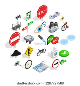 Decussation icons set. Isometric set of 25 decussation vector icons for web isolated on white background