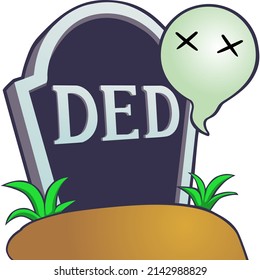 DED Twitch Emote Cartoon Vector Illustration