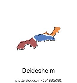 Mapa de deshielo. mapa vector del país alemán. Bordes de tu infografía. Plantilla de diseño de ilustración de vector