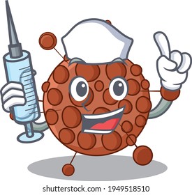 A dedicate neisseria nurse mascot design with a syringe. Vector illustration