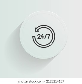 dedicated 24-7 support icon vector design