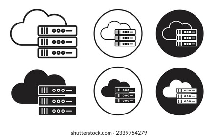 dedicated cloud server icon set. domain hosting vps server vector symbol. suitable for mobile app, and website UI design.