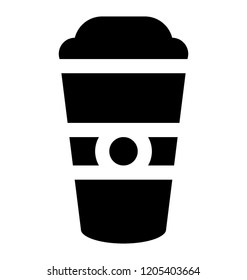 
A dedicated cup to take away coffee, tea and other liquid drinks, denoting icon for disposable cup 
