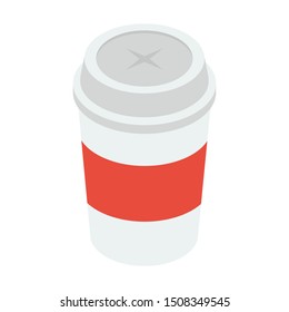 
A dedicated cup to take away coffee, tea and other liquid drinks, denoting icon for disposable cup 
