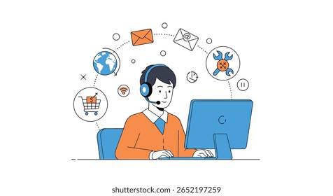 Dedicated customer support agent providing excellent service assisting clients with inquiries and transactions through online channels for business growth and customer satisfaction