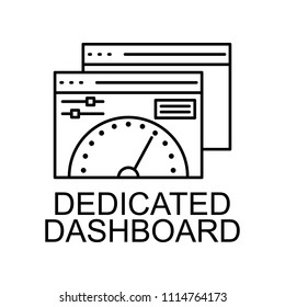 dedicated dashboard icon. Element of web development signs with name for mobile concept and web apps. Detailed dedicated dashboard icon can be used for web and mobile on white background