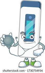 A dedicated Doctor digital thermometer Cartoon character with stethoscope